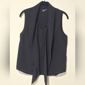 ASOS Black Button-Down Sleeveless Blouse